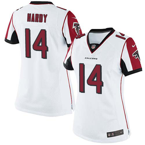 Women's Nike Atlanta Falcons #14 Justin Hardy White Vapor Untouchable Elite Player NFL Jersey