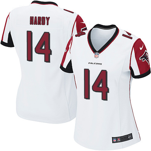 Women's Nike Atlanta Falcons #14 Justin Hardy Game White NFL Jersey