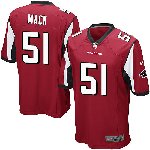 Men's Nike Atlanta Falcons #51 Alex Mack Game Red Team Color NFL Jersey