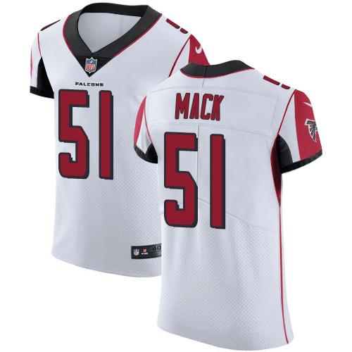Men's Nike Atlanta Falcons #51 Alex Mack White Vapor Untouchable Elite Player NFL Jersey
