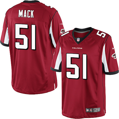 Youth Nike Atlanta Falcons #51 Alex Mack Red Team Color Vapor Untouchable Elite Player NFL Jersey