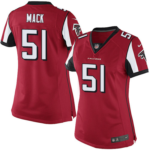 Women's Nike Atlanta Falcons #51 Alex Mack Red Team Color Vapor Untouchable Elite Player NFL Jersey
