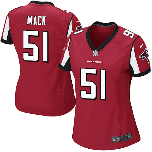 Women's Nike Atlanta Falcons #51 Alex Mack Game Red Team Color NFL Jersey