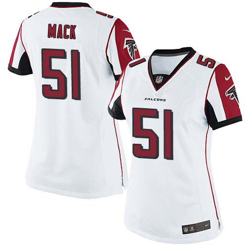 Women's Nike Atlanta Falcons #51 Alex Mack White Vapor Untouchable Elite Player NFL Jersey