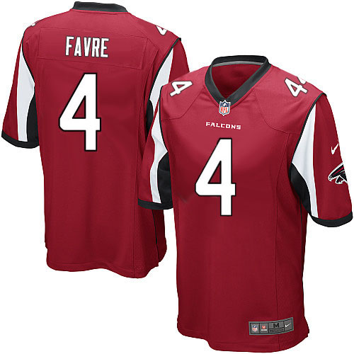 Men's Nike Atlanta Falcons #4 Brett Favre Game Red Team Color NFL Jersey