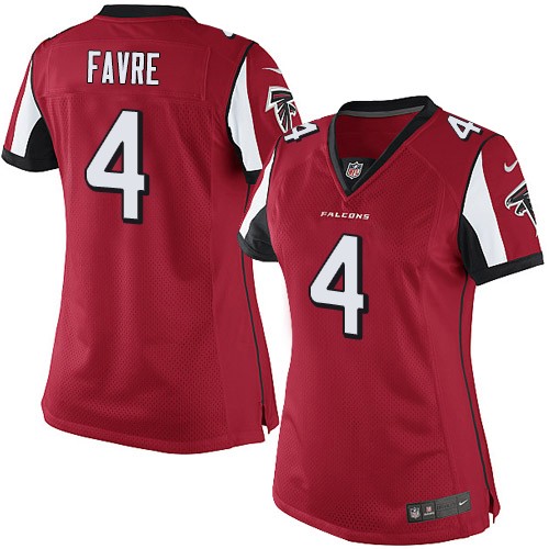 Women's Nike Atlanta Falcons #4 Brett Favre Red Team Color Vapor Untouchable Elite Player NFL Jersey