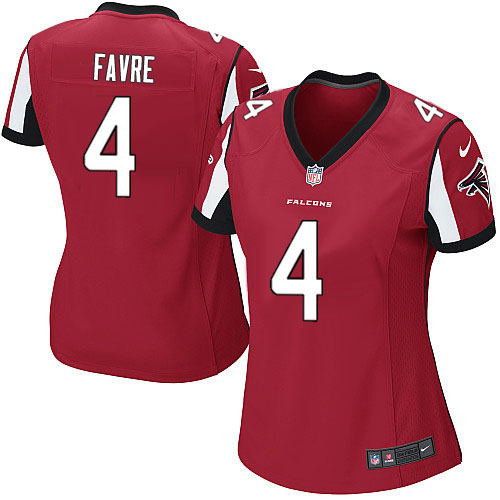 Women's Nike Atlanta Falcons #4 Brett Favre Game Red Team Color NFL Jersey