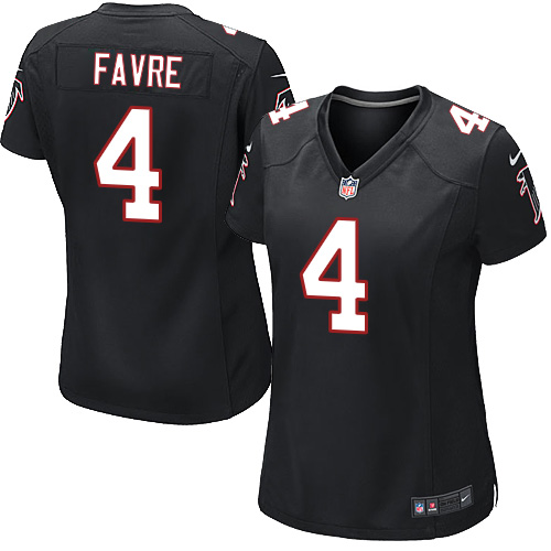 Women's Nike Atlanta Falcons #4 Brett Favre Game Black Alternate NFL Jersey