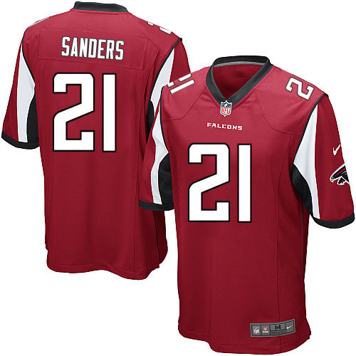 Men's Nike Atlanta Falcons #21 Deion Sanders Game Red Team Color NFL Jersey
