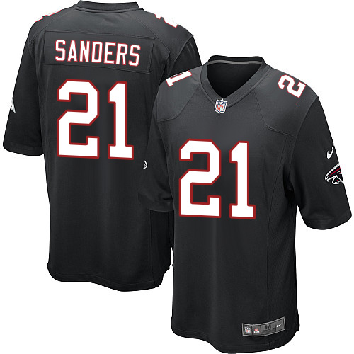 Men's Nike Atlanta Falcons #21 Deion Sanders Game Black Alternate NFL Jersey