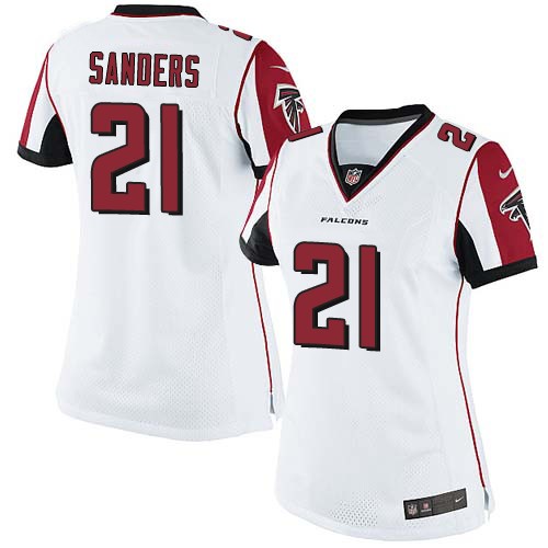Women's Nike Atlanta Falcons #21 Deion Sanders White Vapor Untouchable Elite Player NFL Jersey
