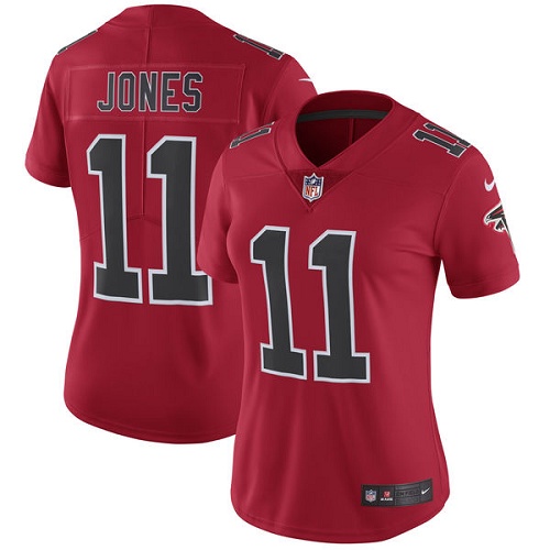 Women's Nike Atlanta Falcons #11 Julio Jones Limited Red Rush Vapor Untouchable NFL Jersey