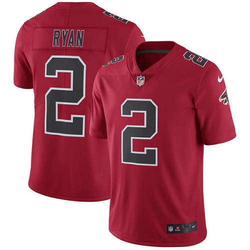 Men's Nike Atlanta Falcons #2 Matt Ryan Elite Red Rush Vapor Untouchable NFL Jersey