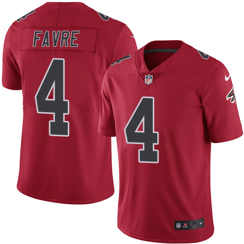 Men's Nike Atlanta Falcons #4 Brett Favre Elite Red Rush Vapor Untouchable NFL Jersey