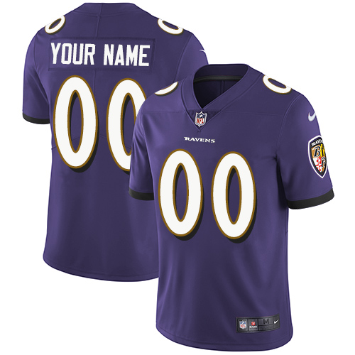 Men's Nike Baltimore Ravens Customized Purple Team Color Vapor Untouchable Custom Limited NFL Jersey