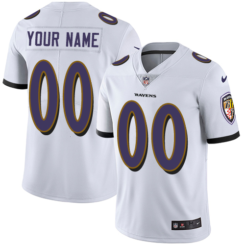 Men's Nike Baltimore Ravens Customized White Vapor Untouchable Custom Limited NFL Jersey