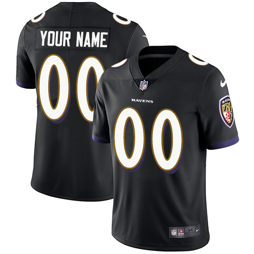 Men's Nike Baltimore Ravens Customized Black Alternate Vapor Untouchable Custom Limited NFL Jersey
