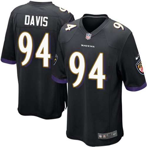 Men's Nike Baltimore Ravens #94 Carl Davis Game Black Alternate NFL Jersey