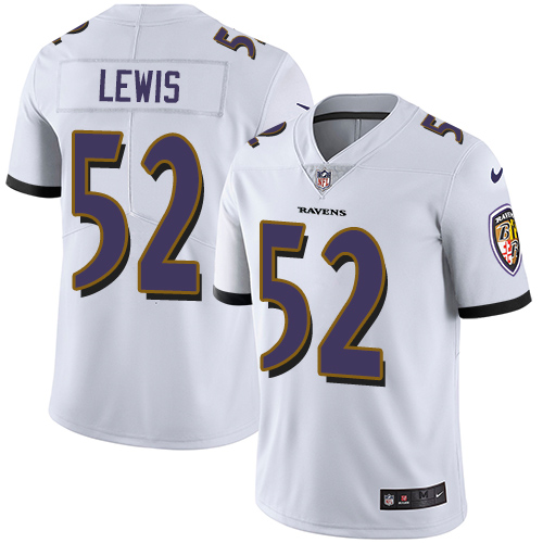 Men's Nike Baltimore Ravens #52 Ray Lewis White Vapor Untouchable Limited Player NFL Jersey