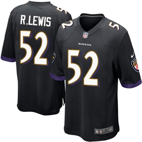 Men's Nike Baltimore Ravens #52 Ray Lewis Game Black Alternate NFL Jersey