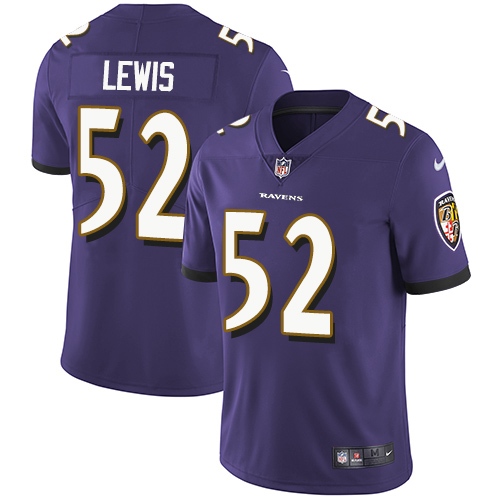 Youth Nike Baltimore Ravens #52 Ray Lewis Purple Team Color Vapor Untouchable Elite Player NFL Jersey