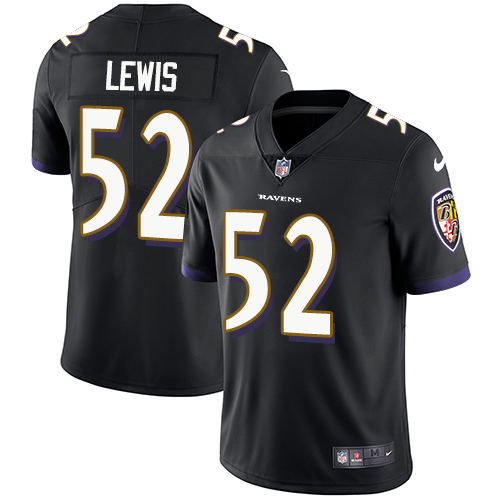 Youth Nike Baltimore Ravens #52 Ray Lewis Black Alternate Vapor Untouchable Limited Player NFL Jersey