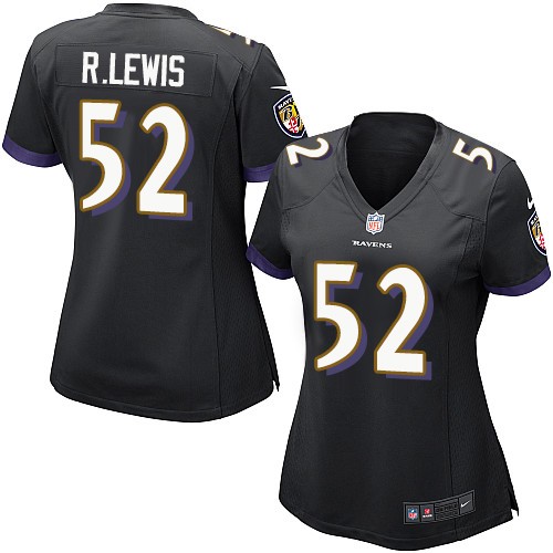 Women's Nike Baltimore Ravens #52 Ray Lewis Game Black Alternate NFL Jersey