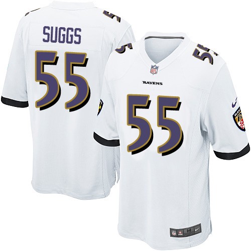 Men's Nike Baltimore Ravens #55 Terrell Suggs Game White NFL Jersey