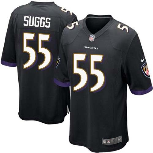 Men's Nike Baltimore Ravens #55 Terrell Suggs Game Black Alternate NFL Jersey