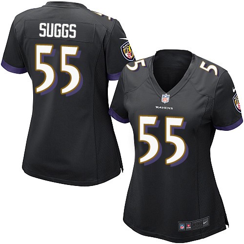 Women's Nike Baltimore Ravens #55 Terrell Suggs Game Black Alternate NFL Jersey