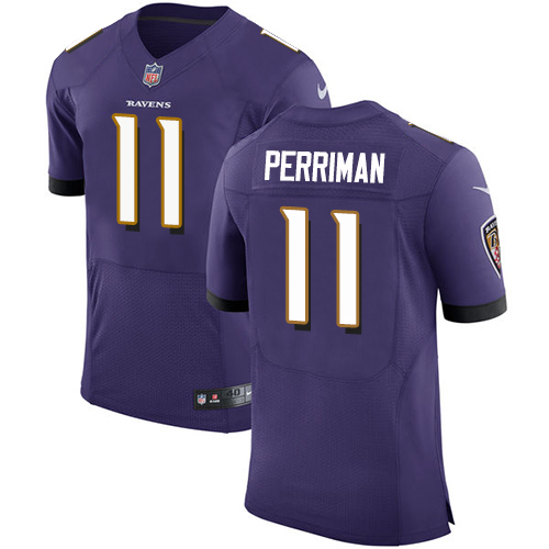 Men's Nike Baltimore Ravens #11 Breshad Perriman Purple Team Color Vapor Untouchable Elite Player NFL Jersey
