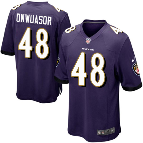 Men's Nike Baltimore Ravens #48 Patrick Onwuasor Game Purple Team Color NFL Jersey
