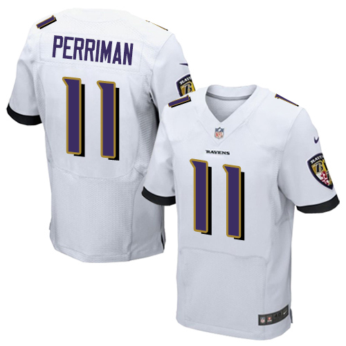 Men's Nike Baltimore Ravens #11 Breshad Perriman Elite White NFL Jersey