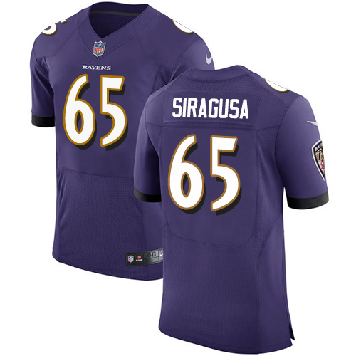 Men's Nike Baltimore Ravens #65 Nico Siragusa Purple Team Color Vapor Untouchable Elite Player NFL Jersey
