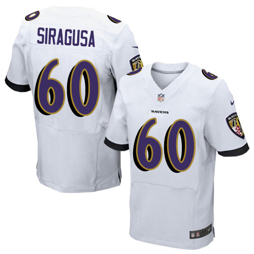 Men's Nike Baltimore Ravens #65 Nico Siragusa Elite White NFL Jersey