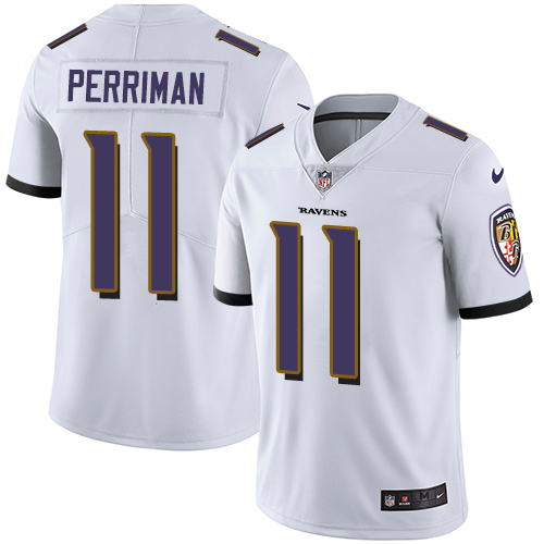 Men's Nike Baltimore Ravens #11 Breshad Perriman White Vapor Untouchable Limited Player NFL Jersey