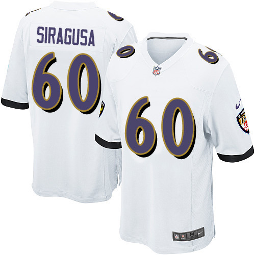 Men's Nike Baltimore Ravens #65 Nico Siragusa Game White NFL Jersey