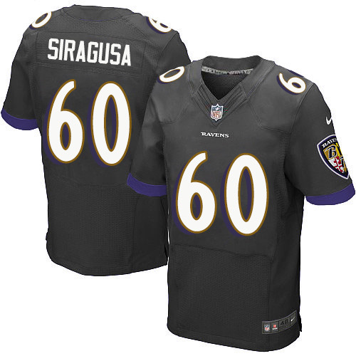 Men's Nike Baltimore Ravens #65 Nico Siragusa Elite Black Alternate NFL Jersey