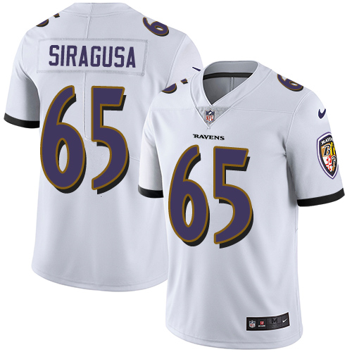 Youth Nike Baltimore Ravens #65 Nico Siragusa White Vapor Untouchable Limited Player NFL Jersey
