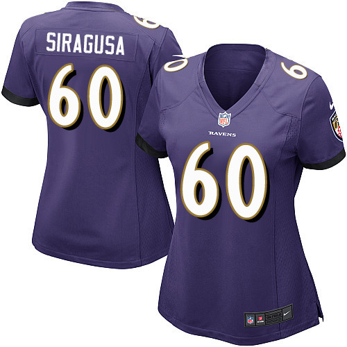 Women's Nike Baltimore Ravens #65 Nico Siragusa Game Purple Team Color NFL Jersey