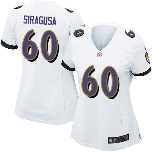 Women's Nike Baltimore Ravens #65 Nico Siragusa Game White NFL Jersey