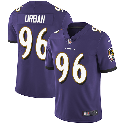 Youth Nike Baltimore Ravens #96 Brent Urban Purple Team Color Vapor Untouchable Elite Player NFL Jersey