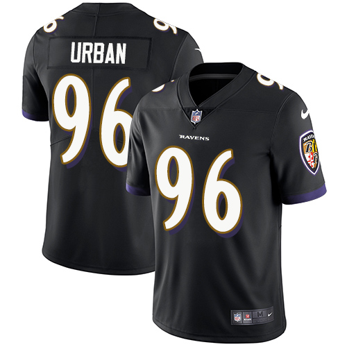 Youth Nike Baltimore Ravens #96 Brent Urban Black Alternate Vapor Untouchable Elite Player NFL Jersey