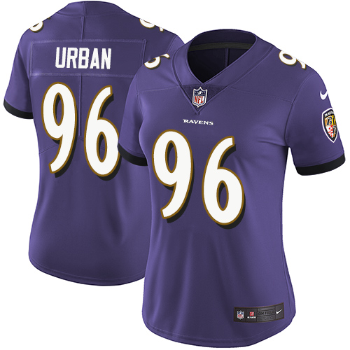 Women's Nike Baltimore Ravens #96 Brent Urban Purple Team Color Vapor Untouchable Elite Player NFL Jersey