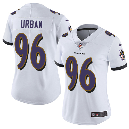Women's Nike Baltimore Ravens #96 Brent Urban White Vapor Untouchable Limited Player NFL Jersey