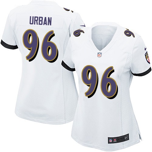 Women's Nike Baltimore Ravens #96 Brent Urban Game White NFL Jersey