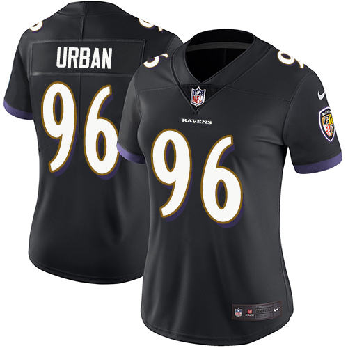 Women's Nike Baltimore Ravens #96 Brent Urban Black Alternate Vapor Untouchable Elite Player NFL Jersey