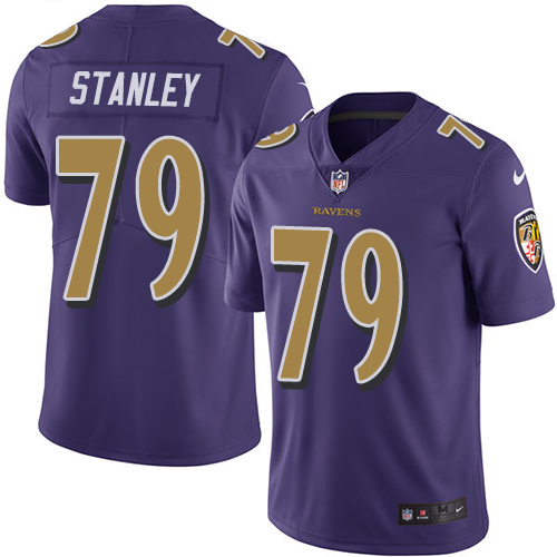 Men's Nike Baltimore Ravens #79 Ronnie Stanley Limited Purple Rush Vapor Untouchable NFL Jersey