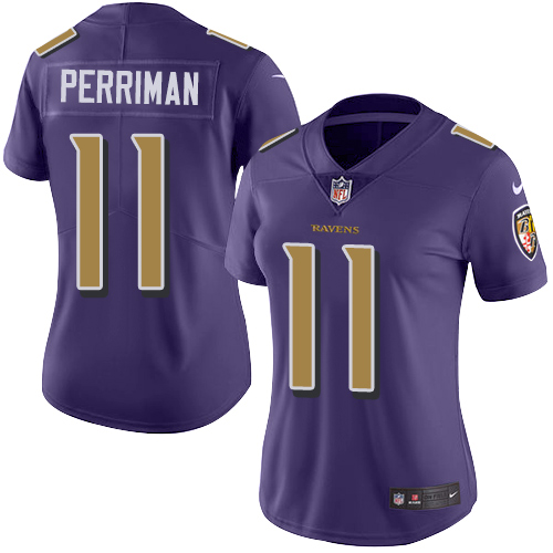 Women's Nike Baltimore Ravens #11 Breshad Perriman Limited Purple Rush Vapor Untouchable NFL Jersey