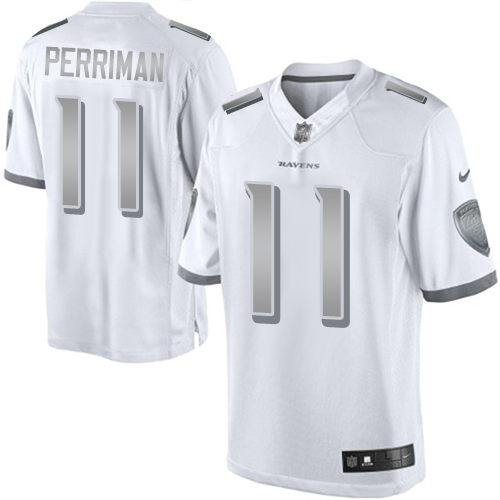 Men's Nike Baltimore Ravens #11 Breshad Perriman Limited White Platinum NFL Jersey